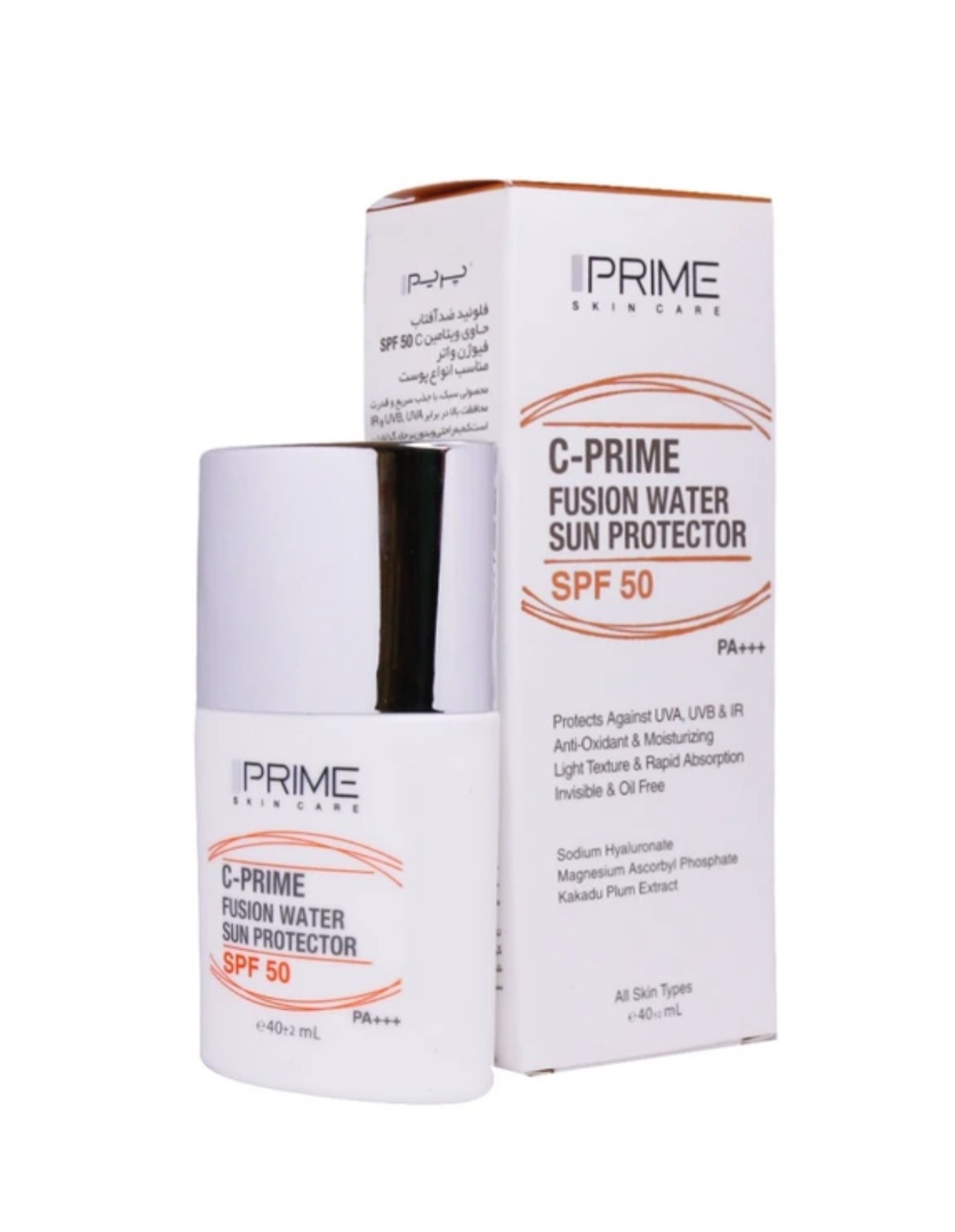 ضد آفتاب فلوئید پرایم فیوژن‌ واتر SPF 50 حاوی ویتامین C حجم ۴۰