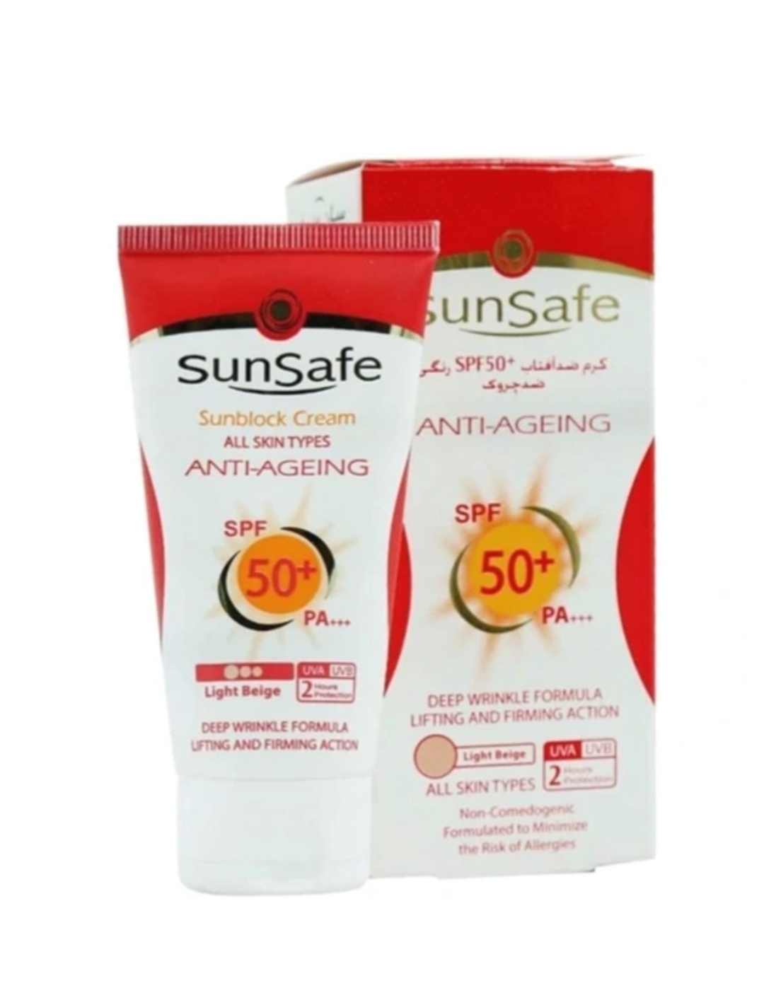 کرم ضد آفتاب سان سیف SPF ۵۰ ضد چروک فاقد رنگ ۵۰ میل