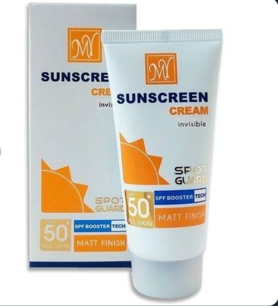 کرم ضد آفتاب مای بی رنگ مناسب برای انواع پوست مدل اسپات گارد مات spf 50 حجم ۵۰ میل