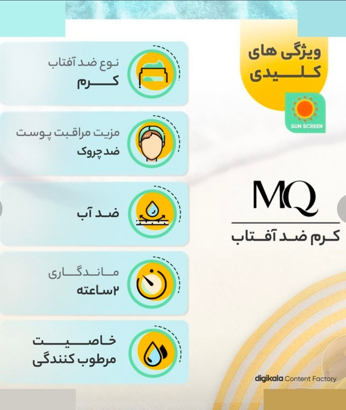 کرم ضد آفتاب ام کیو مناسب پوست چرب بی رنگ SPF 50 حجم ۵۵ میل