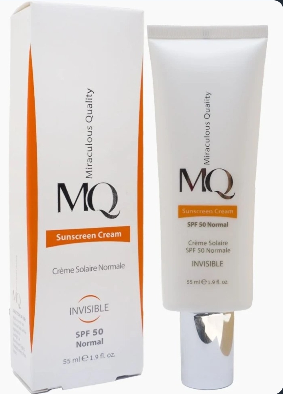 کرم ضد آفتاب ام کیو مناسب پوست های نرمال بدون رنگ SPF 50 حجم ۵۵ میل