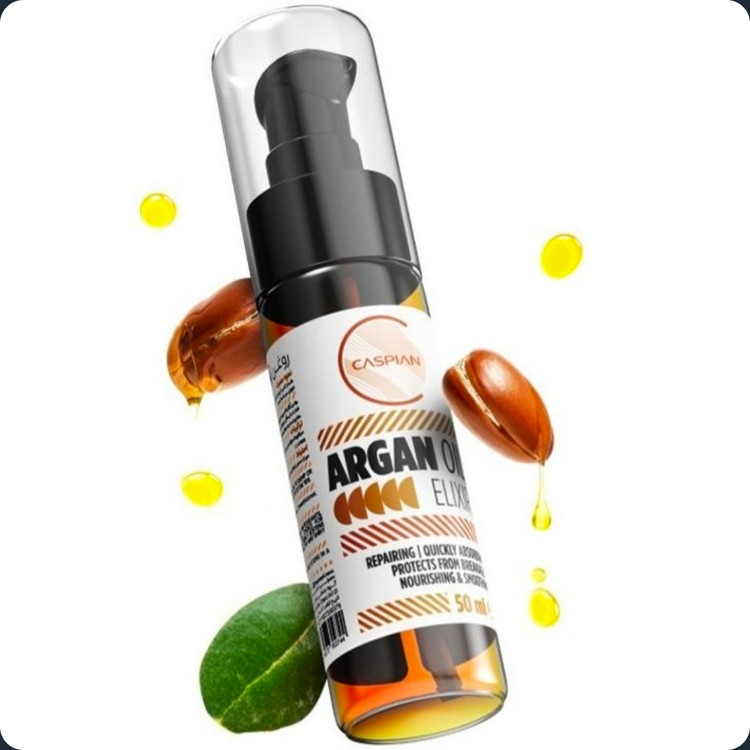 روغن آرگان کاسپین تاثیر پذیری بالا بر روی موهای خشک و شکننده حجم ۵۰ میل