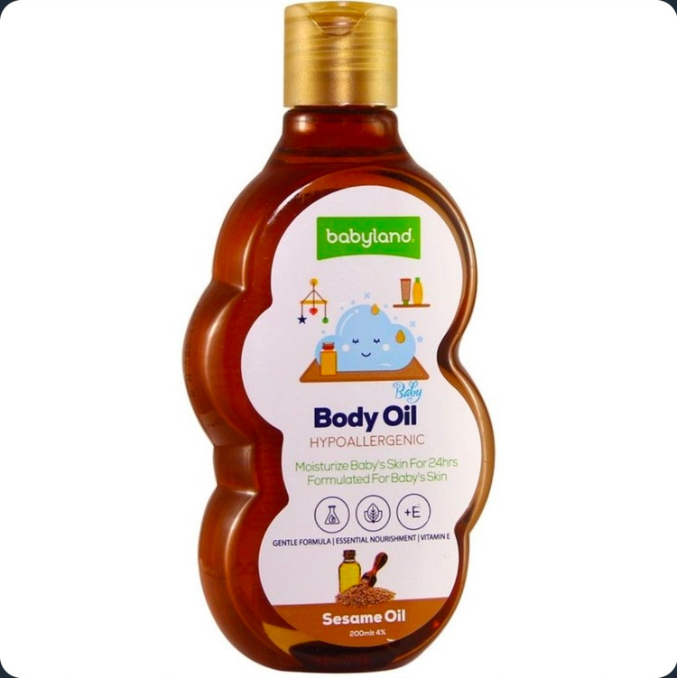 روغن نرم کننده پوست بچه بیبی لند حاوی روغن کنجد و ویتامین E حجم ۲۰۰ میل